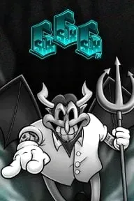 Cartoon devil with trident and GGG logo